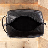 Black Shrunken Bison Hygiene Bag