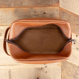 Handmade Brown Leather Makeup Bag