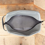 Gray leather makeup kit