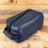 Navy Leather Cosmetic Makeup Bag