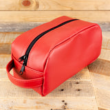 Red Cowhide Cosmetic Bags