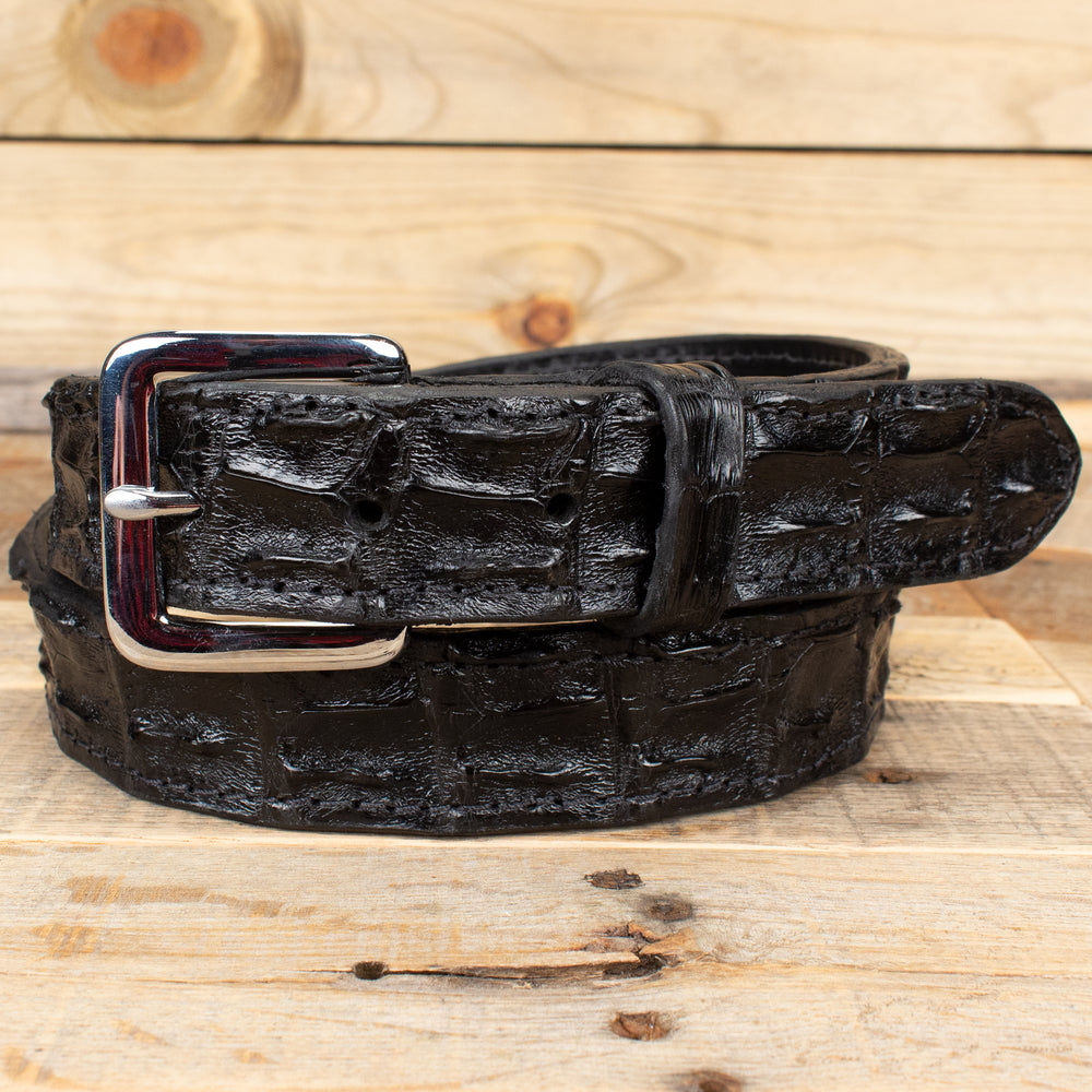 Black Crocodile Leather Belt - Real Croc Skin – Yoder Leather Company