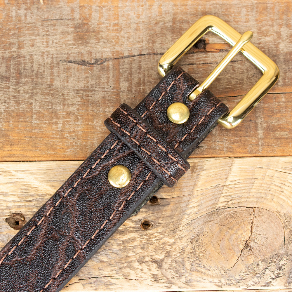 Dark Brown Elephant Hide Leather Belt – Yoder Leather Company