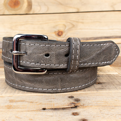 Gray Elephant Leather Belt