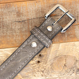 Gray Elephant Skin Leather Belt