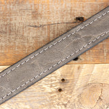 Gray Elephant Skin Leather Dress Belt