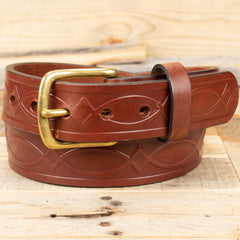 Brown Kent Embossed English Bridle Leather Belt – Yoder Leather