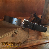 Black Smooth Leather Belt