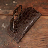 Brown Alligator Skin Glasses Case