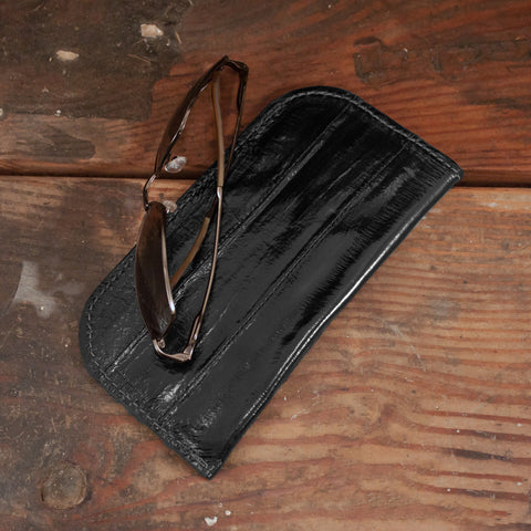 Black Eel Leather Glasses Case