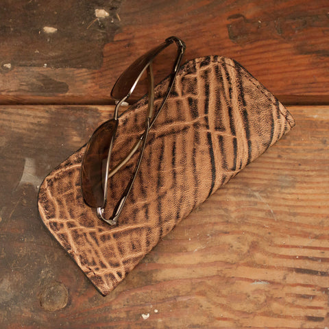 Rustic Brown Elephant Glasses Case