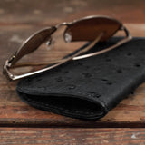 Ostrich Leather Soft Glass Case