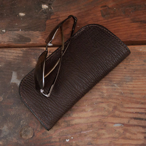 Brown Shark Leather Glasses Case