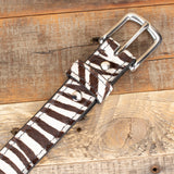 hair on zebra leather belt