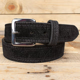 Black Hippo Leather Belt