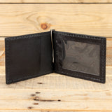 Black Bison Leather Slim Wallet