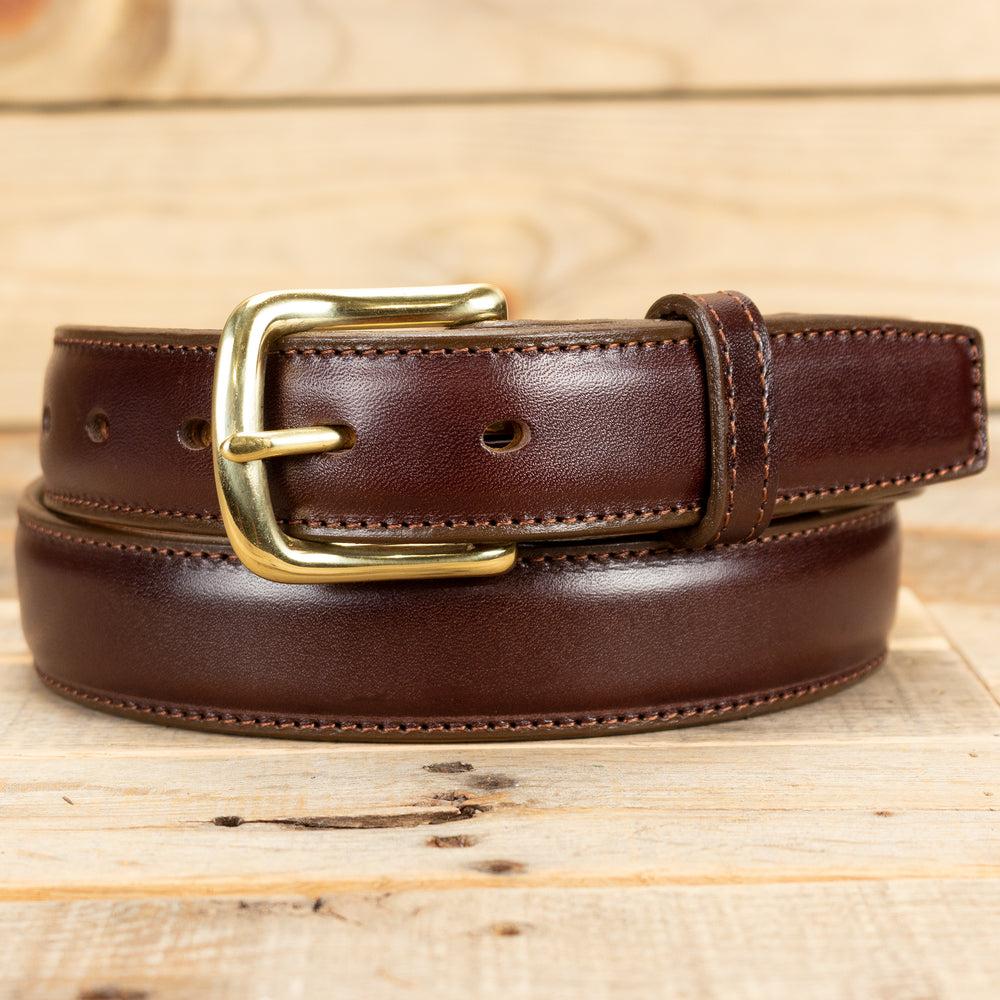 Italian Leather Dress Belt Brown Brown / 1 1/4