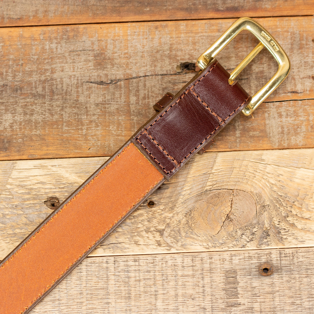 Italian Leather Dress Belt Brown Brown / 1 1/4