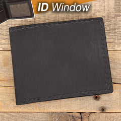Kangaroo Black ID Wallet-Yoder Leather Company