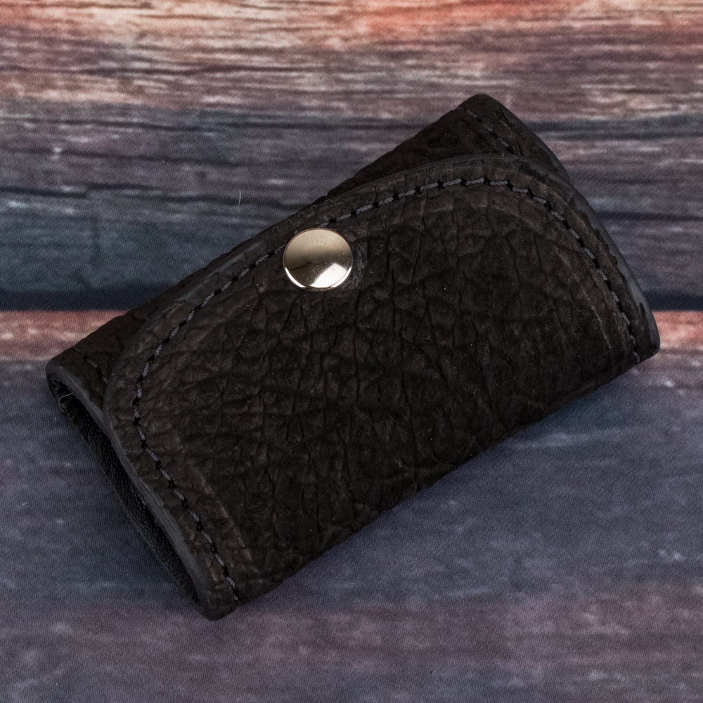 Leather key pouch black