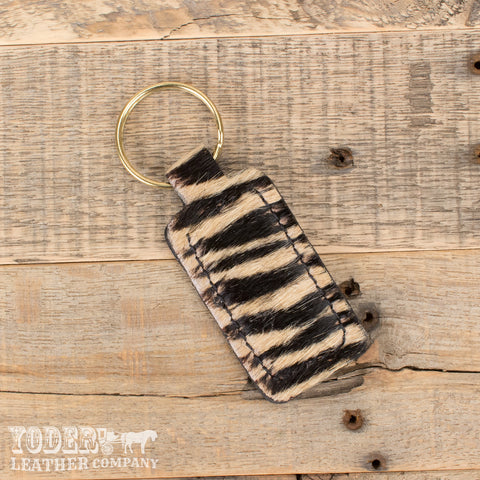 Furry Tiger Print Key Fob