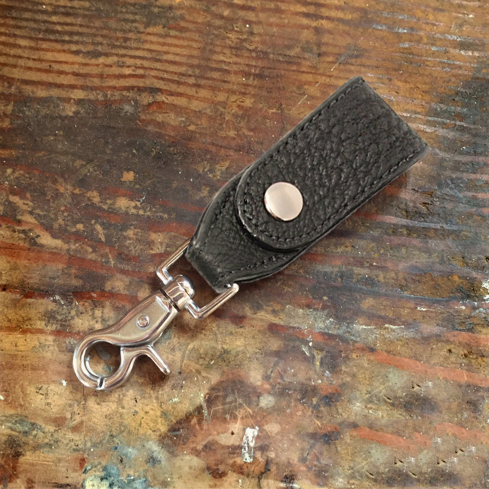 Leather Belt Loop Keychain - Black