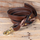 Braided Brown Dog Leash