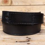 Black Leather No Buckle Belt