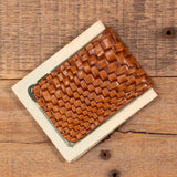 Basket Weave Brown Cash Clip