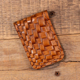 Basket Weave Brown Cash Clip