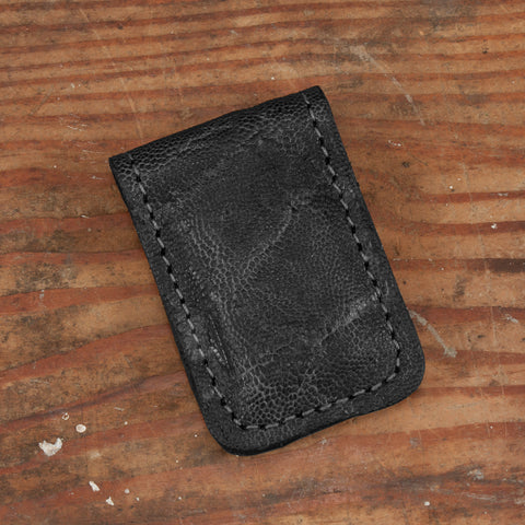 Black Elephant Leather Money Clip