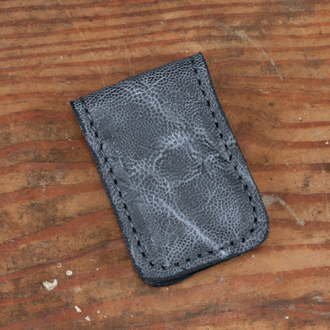 Gray Elephant Leather Cash Clip