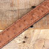 Brown Ostrich Leather Amish Belt