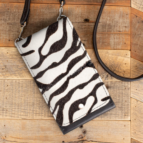 Furry Zebra Phone Wallet Purse