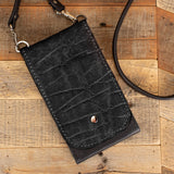 Women's Black Elephant Leather Phone Wallet