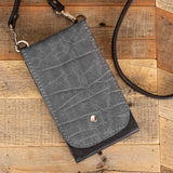 Women's Gray Elephant Leather Phone Wallet
