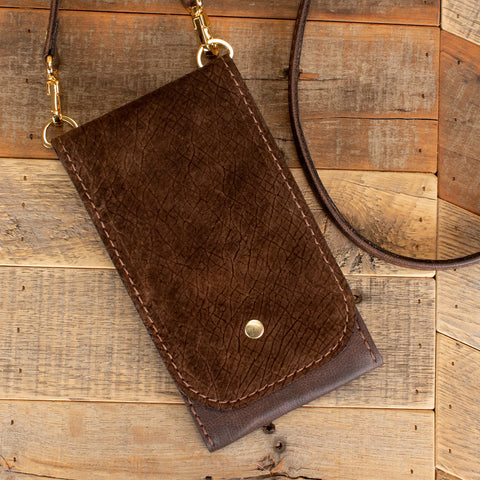 Brown Hippo Phone Purse Wallet