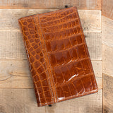 Cognac Alligator Padfolio Portfolio Notepad Leather