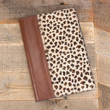 Furry Print Cheetah Leather Portfolio