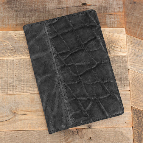 Black Elephant Leather Notepad Portfolio