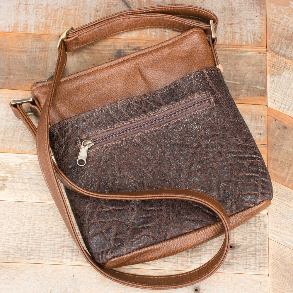 Dark Brown Leather Crossbody Elephant Leather Handbag Purse