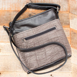 Gray Elephant Leather Purse Bag