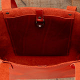 Red Simple Leather Tote