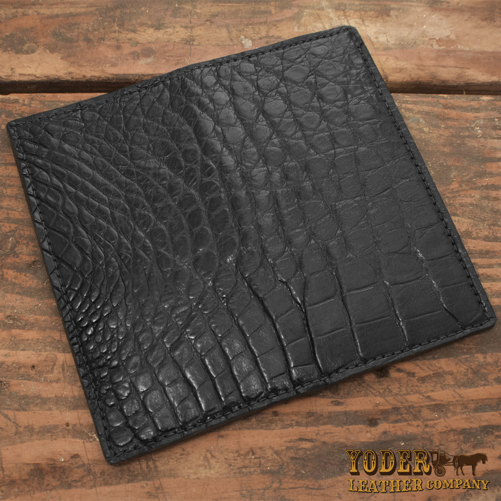 Premium Alligator Black Checkbook Wallet | Yoder Leather – Yoder ...