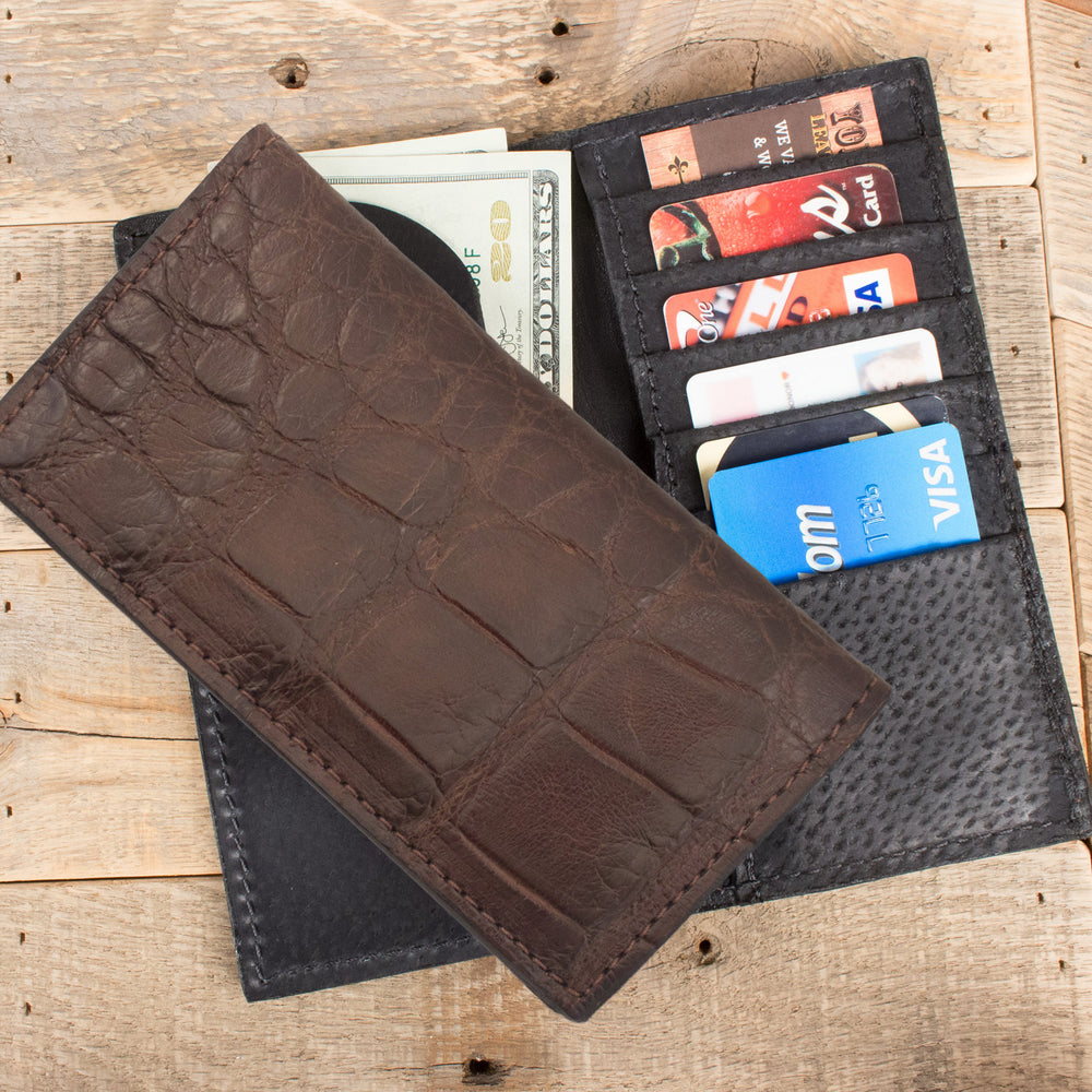 Handcrafted Alligator Leather Wallets Business Organizer Purse for Men