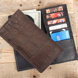 Brown Alligator Checkbook Wallet