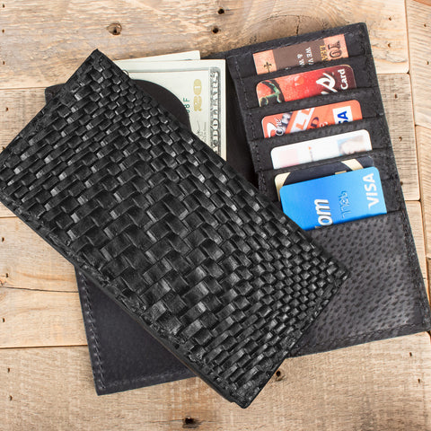 Basket Weave Black Rodeo Wallet