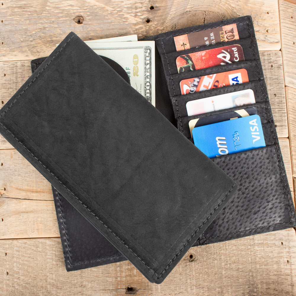 Bison Black Rodeo Checkbook Wallet – Yoder Leather Company