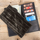 Black Eel Skin Checkbook Wallet