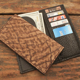 Rustic Brown Elephant Leather Checkbook Wallet